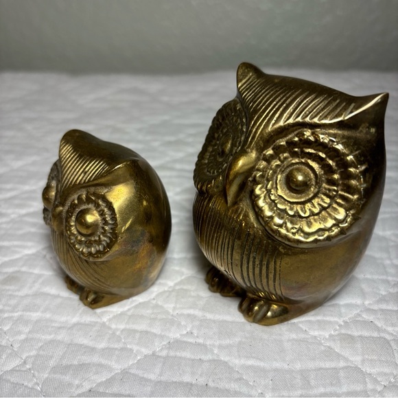 Vintage MCM Brass Owls Figures - Picture 2 of 12